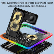 A93 15W 5 in 1 Multifunctional Foldable Wireless Charger Desktop Phone Stand(Black)
