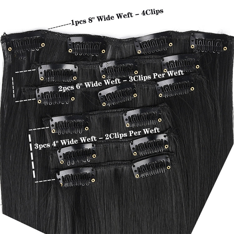 50cm 16 Card Long Curly Hair Wig Seamless Hair Extension Piece(3.2#)