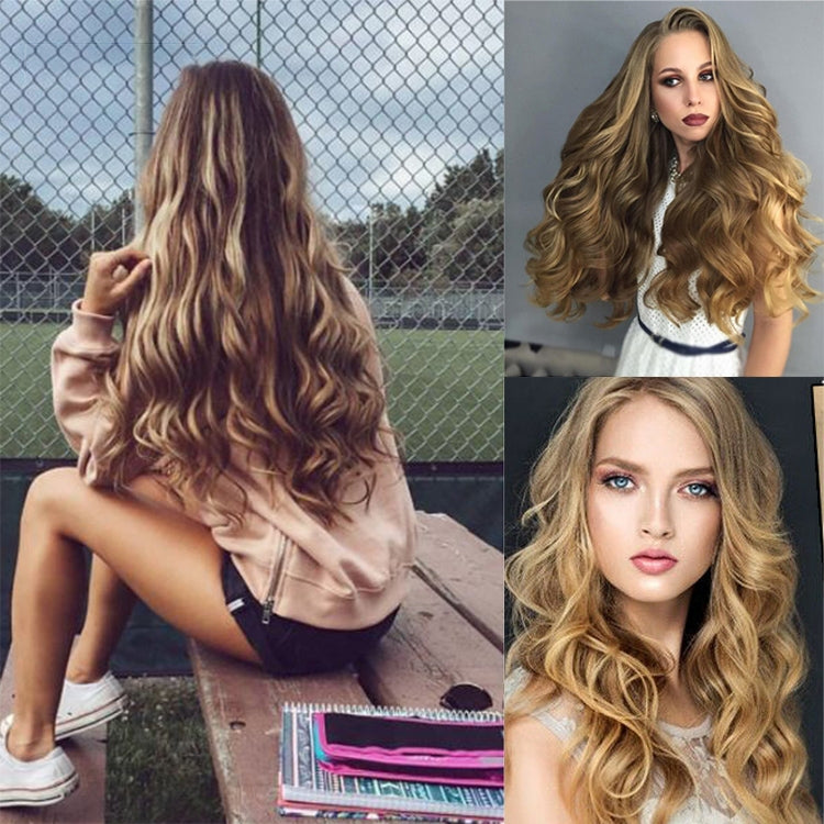 50cm 16 Card Long Curly Hair Wig Seamless Hair Extension Piece(14.24M27#)