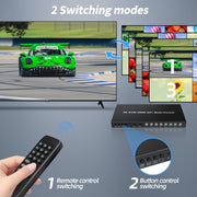 NK-E80 4K 30Hz 8 In 1 Out HDMI 8-way Screen Splitter KVM Switch(US Plug)