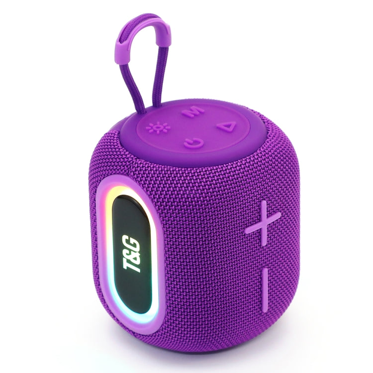 T&G TG664 LED Portable Subwoofer Wireless Bluetooth Speaker(Purple)