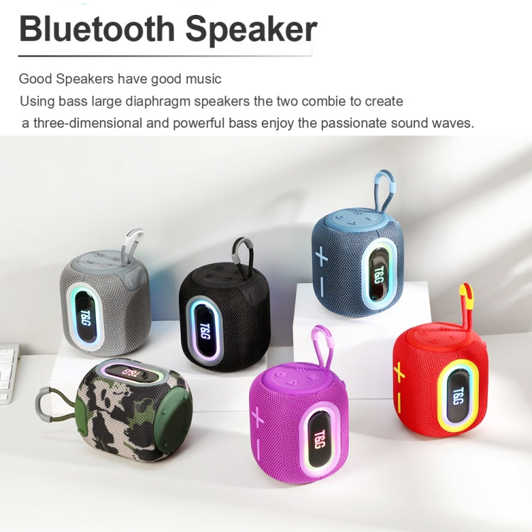 T&G TG664 LED Portable Subwoofer Wireless Bluetooth Speaker(Grey)