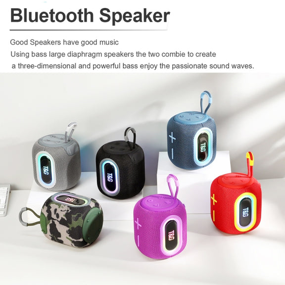 T&G TG664 LED Portable Subwoofer Wireless Bluetooth Speaker(Grey)