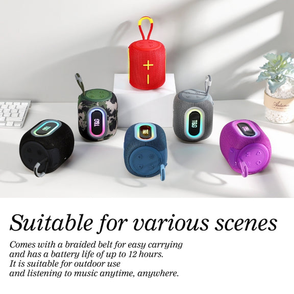T&G TG664 LED Portable Subwoofer Wireless Bluetooth Speaker(Grey)