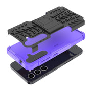 For Samsung Galaxy S24 5G Tire Texture TPU + PC Phone Case with Holder(Purple)