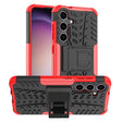 For Samsung Galaxy S24 5G Tire Texture TPU + PC Phone Case with Holder(Red) - Galaxy S24 5G Cases by PMC TechLife | Online Shopping South Africa | PMC TechLife