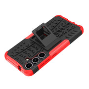 For Samsung Galaxy S24 5G Tire Texture TPU + PC Phone Case with Holder(Red)