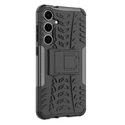 For Samsung Galaxy S24+ Tire Texture TPU + PC Phone Case with Holder(Black)
