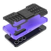For Samsung Galaxy S24+ Tire Texture TPU + PC Phone Case with Holder(Purple)