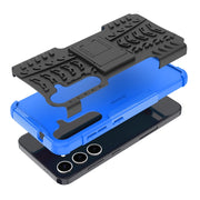 For Samsung Galaxy S24+ Tire Texture TPU + PC Phone Case with Holder(Blue)