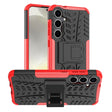 For Samsung Galaxy S24+ Tire Texture TPU + PC Phone Case with Holder(Red) - Galaxy S24+ 5G Cases by PMC TechLife | Online Shopping South Africa | PMC TechLife