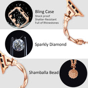 For Apple Watch Series 8 41mm Twist Bracelet Diamond Metal Watch Band(Rose Gold)