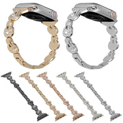 For Apple Watch Series 8 41mm Gourd Diamond Metal Watch Band(Silver)