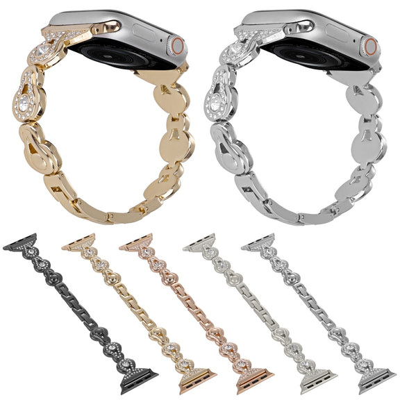 For Apple Watch Series 8 41mm Gourd Diamond Metal Watch Band(Silver)