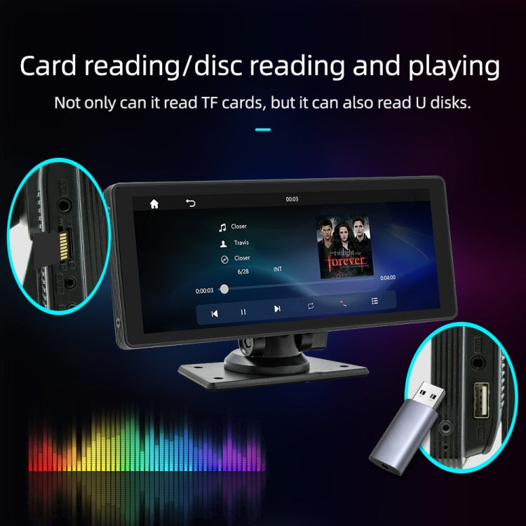 B5303R 10.26 inch Portable Car MP5 Player Built-in Driving Recorder Support CarPlay / Android Auto(Black)
