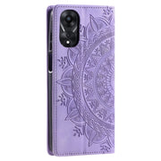 For OPPO A78 5G / A58 5G Totem Embossed Magnetic Leather Phone Case(Purple)