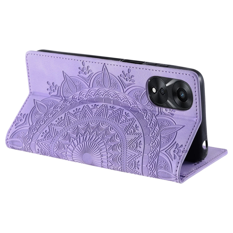 For OPPO A78 5G / A58 5G Totem Embossed Magnetic Leather Phone Case(Purple)