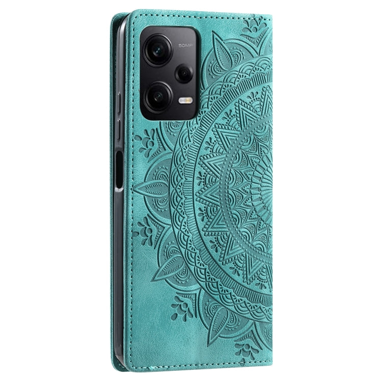 For Xiaomi Redmi Note 12 Pro Global Totem Embossed Magnetic Leather Phone Case(Green)