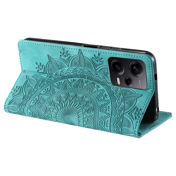For Xiaomi Redmi Note 12 Pro Global Totem Embossed Magnetic Leather Phone Case(Green)