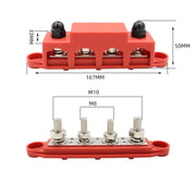 CP-4016 M10+M8 Power Distribution Block Terminal Studs with Terminals(Red)