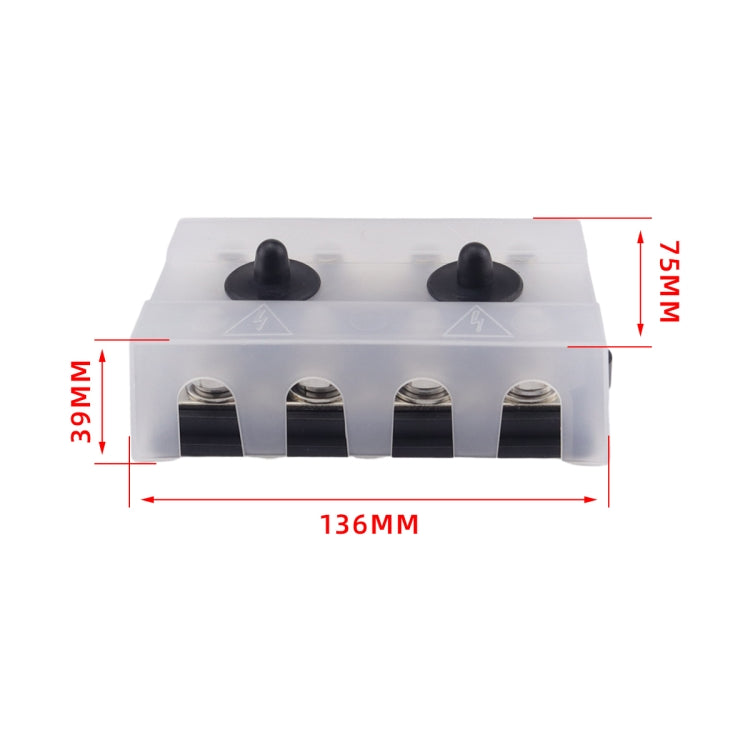 CP-4063 Double Row M10 Power Distribution Block Terminal Studs with Terminals(Black)