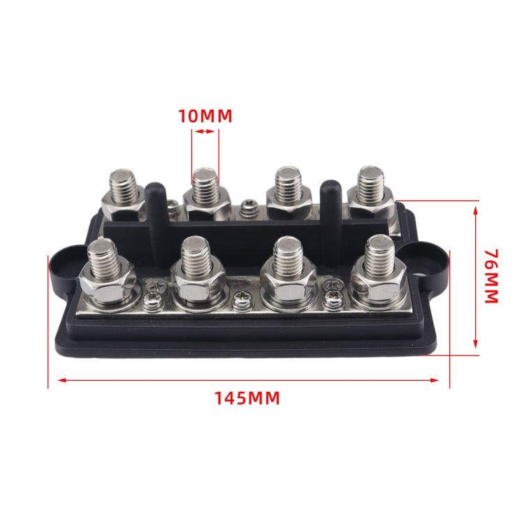 CP-4063 Double Row M10 Power Distribution Block Terminal Studs with Terminals(Black)
