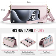 CaseMe ME10 Universal Wallet Phone Case with Lanyard(Pink)