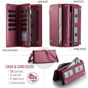 CaseMe ME10 Universal Wallet Phone Case with Lanyard(Wine Red)