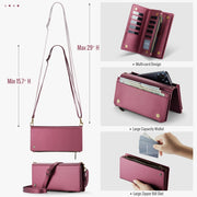 CaseMe ME10 Universal Wallet Phone Case with Lanyard(Wine Red)