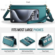CaseMe ME10 Universal Wallet Phone Case with Lanyard(Green)