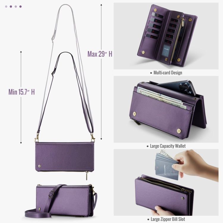 CaseMe ME10 Universal Wallet Phone Case with Lanyard(Purple)
