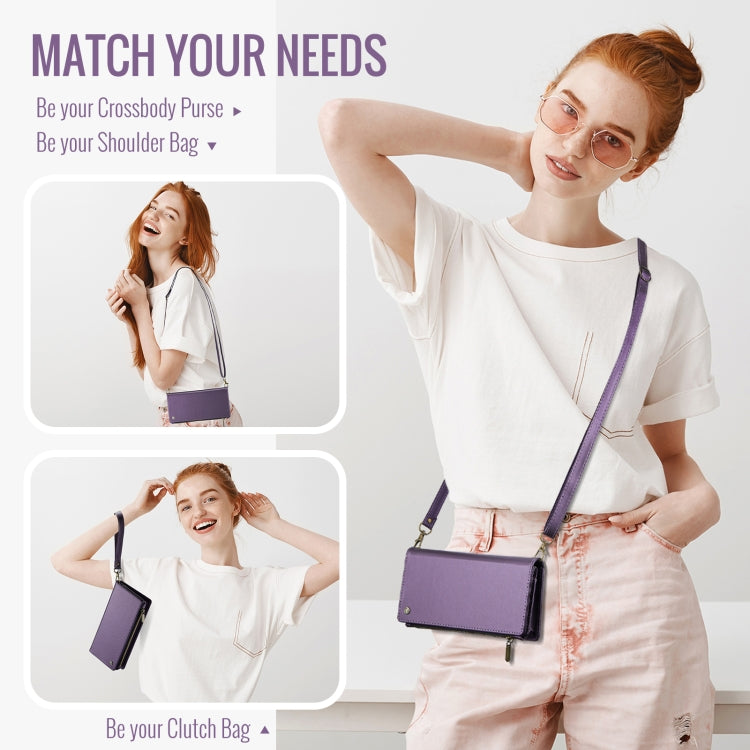 CaseMe ME10 Universal Wallet Phone Case with Lanyard(Purple)
