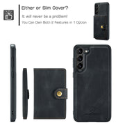 For Samsung Galaxy S24 5G JEEHOOD J01 Retro Magnetic Detachable Wallet Phone Case(Black)