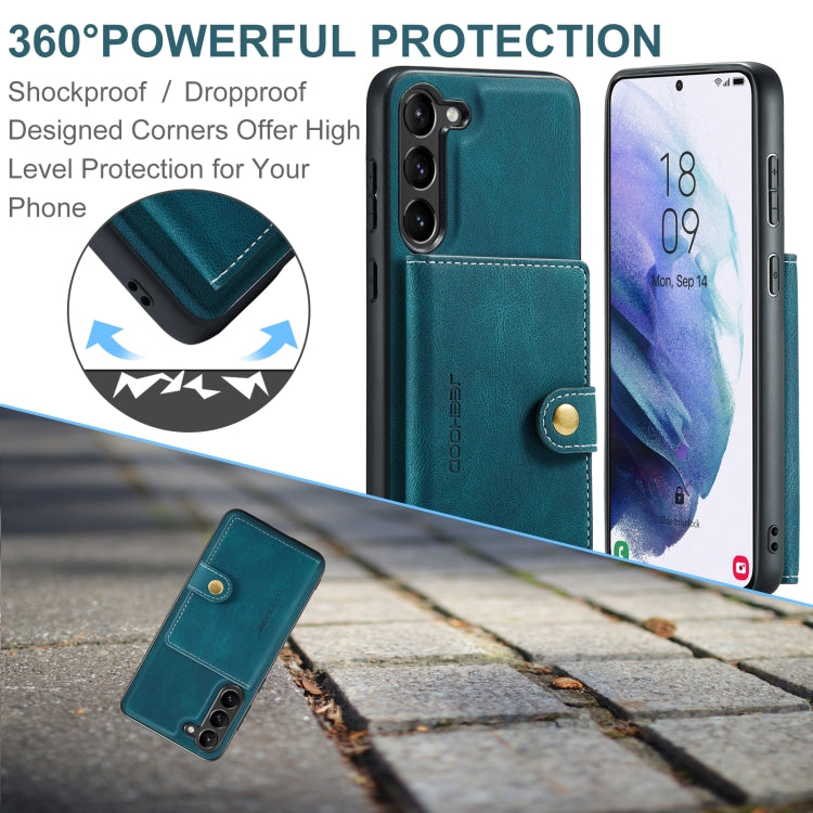 For Samsung Galaxy S24 5G JEEHOOD J01 Retro Magnetic Detachable Wallet Phone Case(Blue)