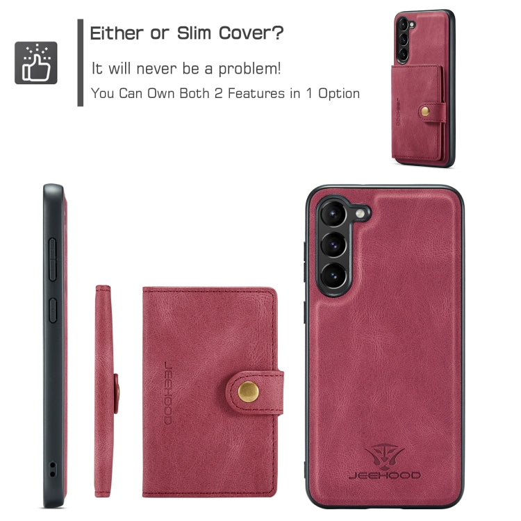 For Samsung Galaxy S24+ 5G JEEHOOD J01 Retro Magnetic Detachable Wallet Phone Case(Red)