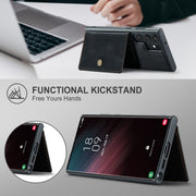For Samsung Galaxy S24 Ultra 5G JEEHOOD J01 Retro Magnetic Detachable Wallet Phone Case(Black)