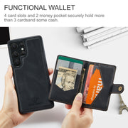 For Samsung Galaxy S24 Ultra 5G JEEHOOD J01 Retro Magnetic Detachable Wallet Phone Case(Black)