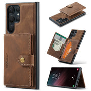 For Samsung Galaxy S24 Ultra 5G JEEHOOD J01 Retro Magnetic Detachable Wallet Phone Case(Brown)