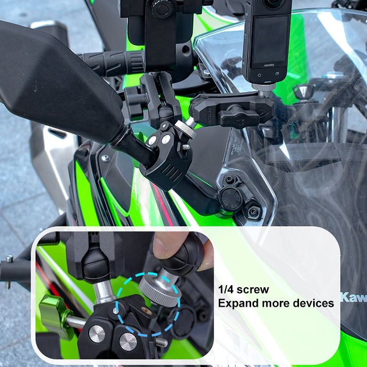RUIGPRO Crab Clamp Action Camera Bracket 3-claw Ball Head Mount with Rod