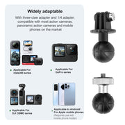 RUIGPRO Crab Clamp Action Camera Bracket 1/4 Ball Head with Phone Clamp