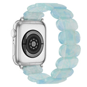 For Apple Watch Series 7 45mm Stretch Rope Resin Watch Band(Ice Green)