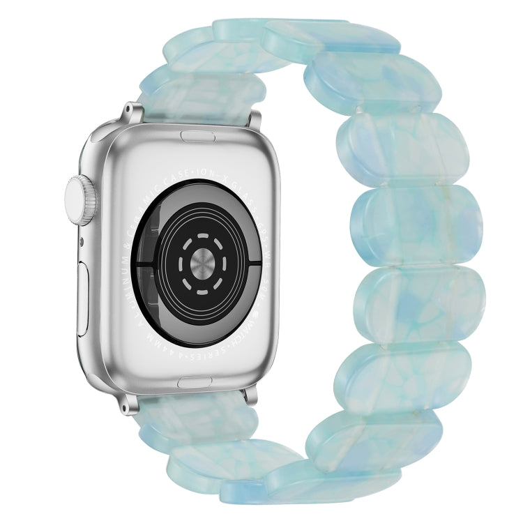 For Apple Watch Series 6 44mm Stretch Rope Resin Watch Band(Ice Green)