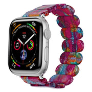For Apple Watch Series 2 38mm Stretch Rope Resin Watch Band(Pearlescent Rainbow)