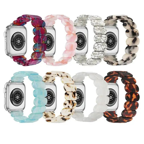 For Apple Watch 38mm Stretch Rope Resin Watch Band(Pink)