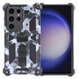 For Samsung Galaxy S24 Ultra 5G Camouflage Armor Kickstand TPU + PC Magnetic Phone Case(Grey) - Galaxy S24 Ultra 5G Cases by PMC TechLife | Online Shopping South Africa | PMC TechLife