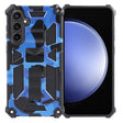 For Samsung Galaxy S24+ 5G Camouflage Armor Kickstand TPU + PC Magnetic Phone Case(Dark Blue) - Galaxy S24+ 5G Cases by PMC TechLife | Online Shopping South Africa | PMC TechLife