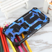For Samsung Galaxy S24+ 5G Camouflage Armor Kickstand TPU + PC Magnetic Phone Case(Dark Blue)