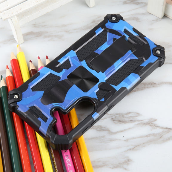 For Samsung Galaxy S24 5G Camouflage Armor Kickstand TPU + PC Magnetic Phone Case(Dark Blue)