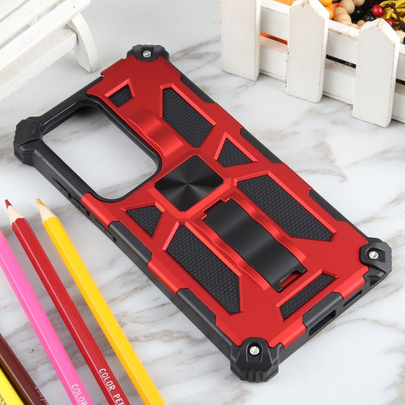For Samsung Galaxy S24 Ultra 5G Armor Shockproof TPU + PC Magnetic Phone Case with Holder(Red)
