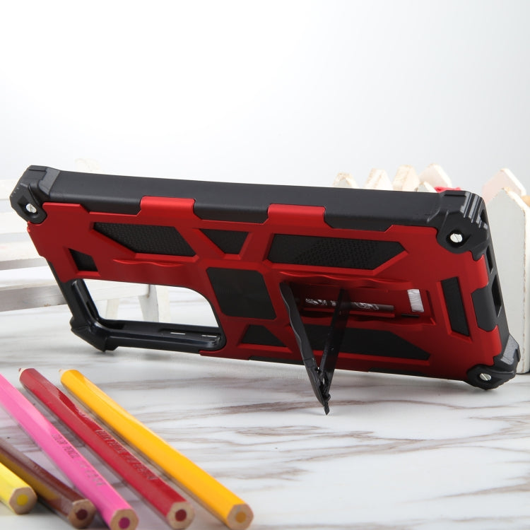 For Samsung Galaxy S24 Ultra 5G Armor Shockproof TPU + PC Magnetic Phone Case with Holder(Red)